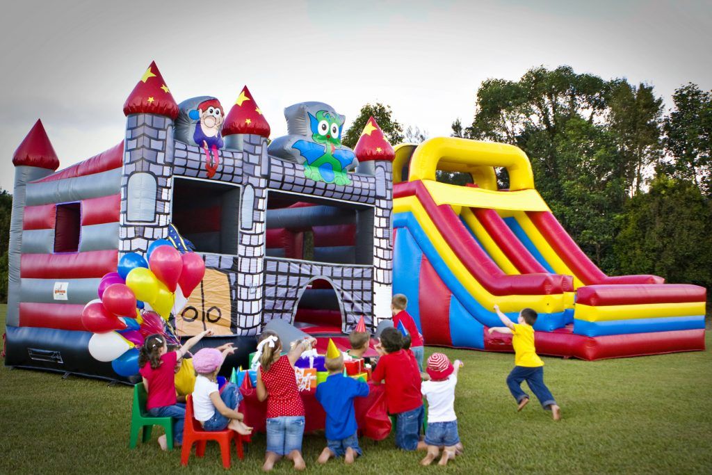 jumping castle and inflatable slide